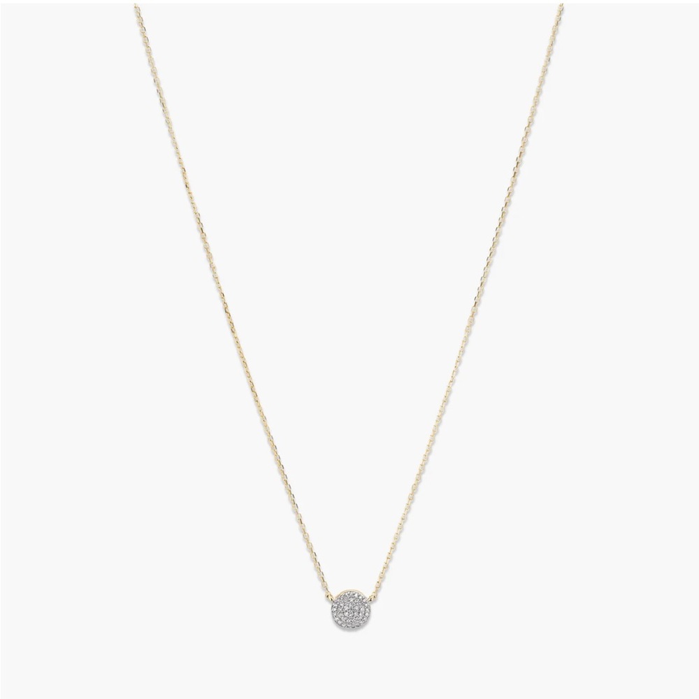 Large Pave Diamond Round Necklace